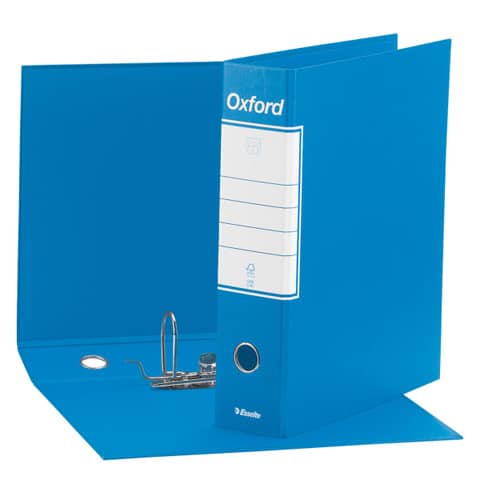 Registratore con custodia Esselte G85 Oxford protocollo 29,5x35 cm - dorso 8 cm azzurro - 390785800